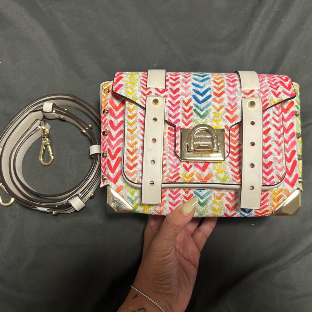 Michael Kors Multicolor Chevron Clutch